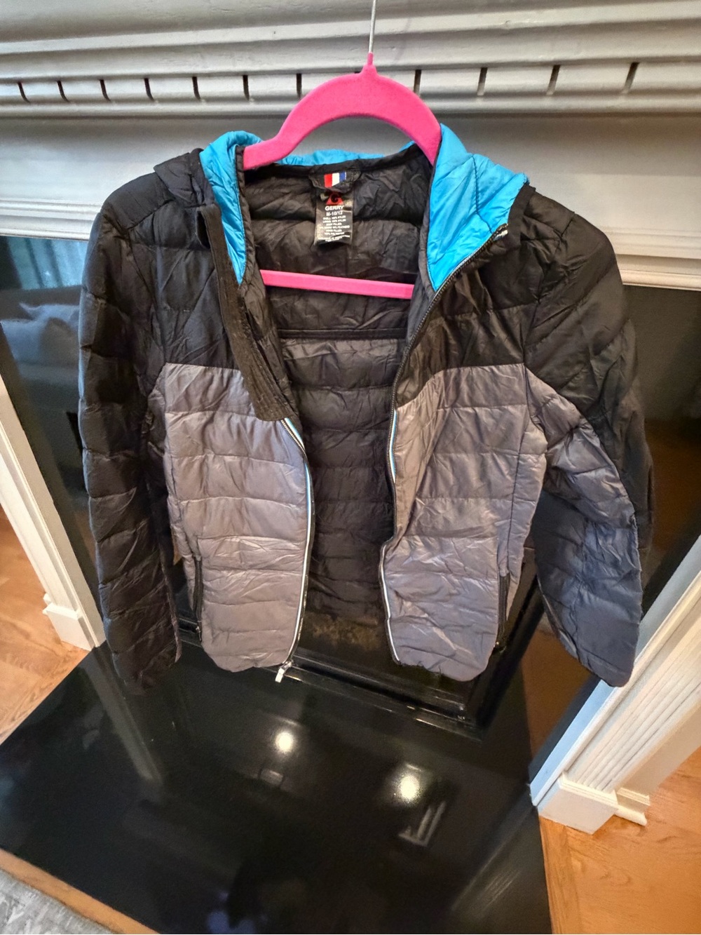Gerry Weber Kids Quilted Hooded Jacket - Black, Gray & Blue